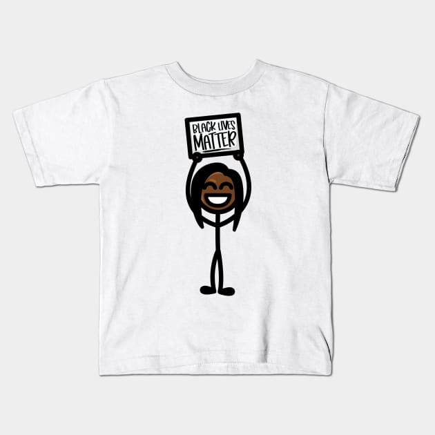 Stick Girl - Black Lives Matter Kids T-Shirt by hoddynoddy